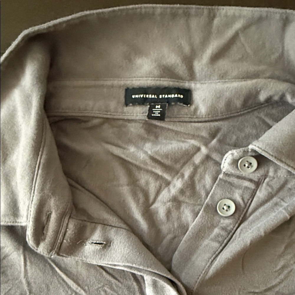 Universal Standard Light Gray Button-Front Relaxe… - image 2